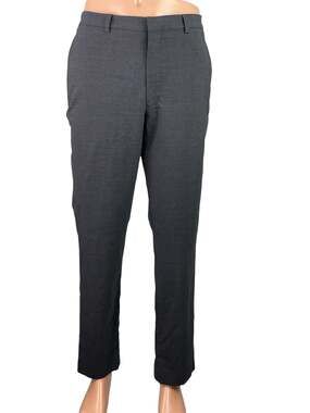 Cole Haan Grand Mens Black Wool Slim Tapered Leg Trouser Dress Pants Sz 36W 32L